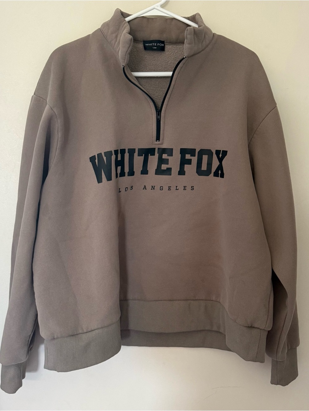 White Fox Quarter-Zip Pullover Sweater